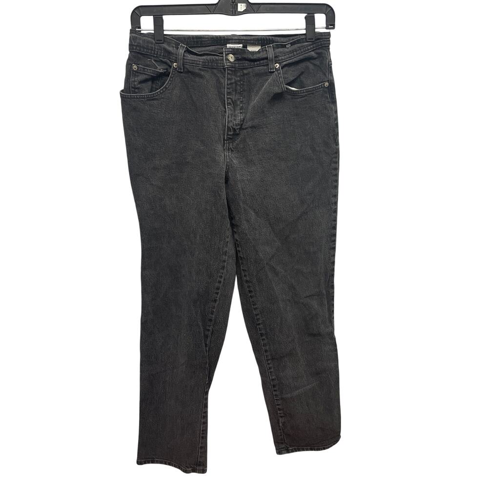 JMS Womens Size 16W Stretch Cotton Straight Leg Faded Long Black Denim Jeans